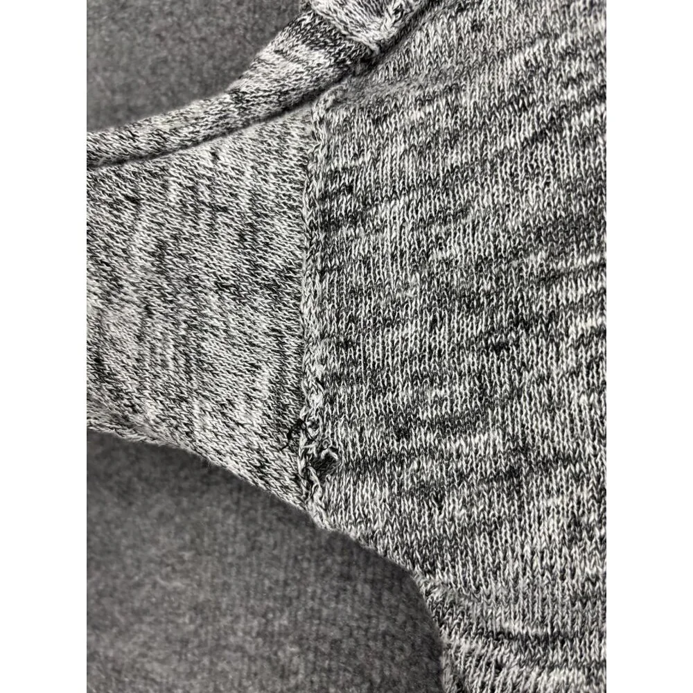 Free People Sweater Womens Small Gray Linen Blend Boxy High Low‎ Pocket Pullover